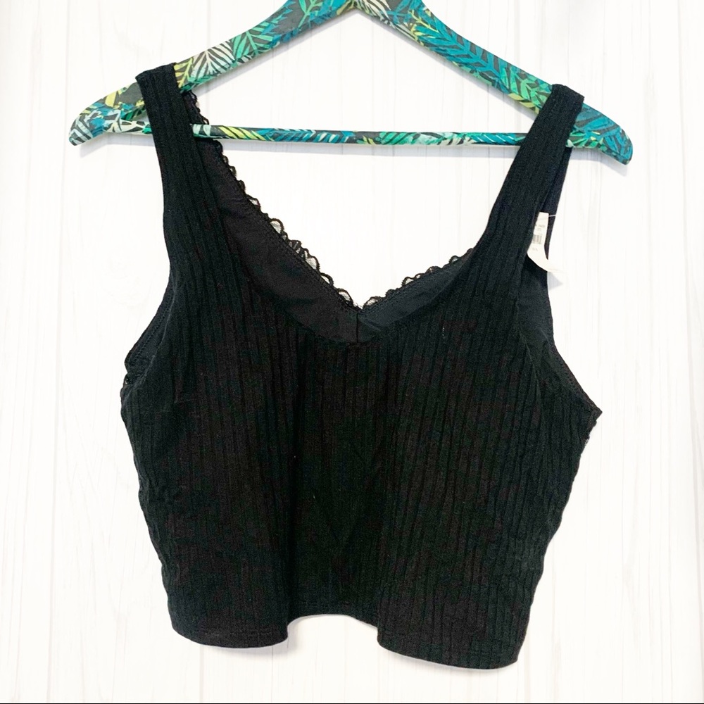 NWT Aerie Black Ribbed Bralette